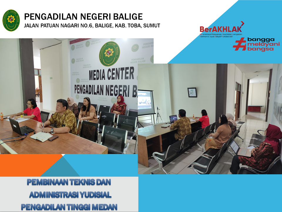 Pembinaan Teknis dan Administrasi Yudisial Pengadilan Tinggi Medan 13 Januari 2023